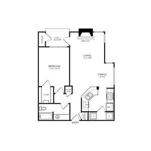 floor plan for a two bedroom apartment at The  Montgomery
