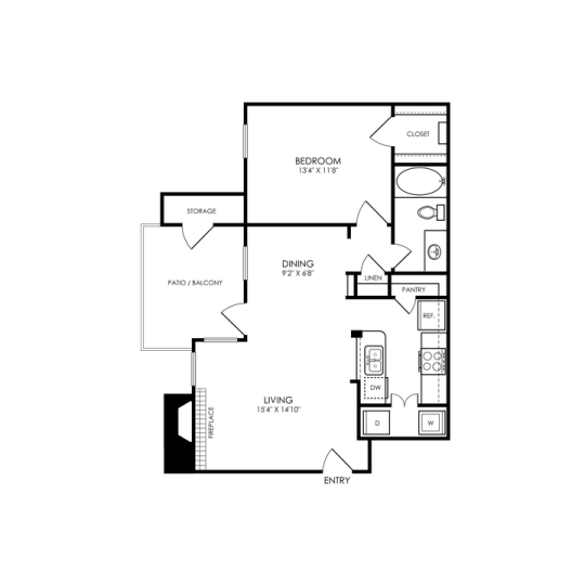 The Montgomery Floor Plan 1 bedroom 1 bath R 1 Bed 1 Bath 701 sqft