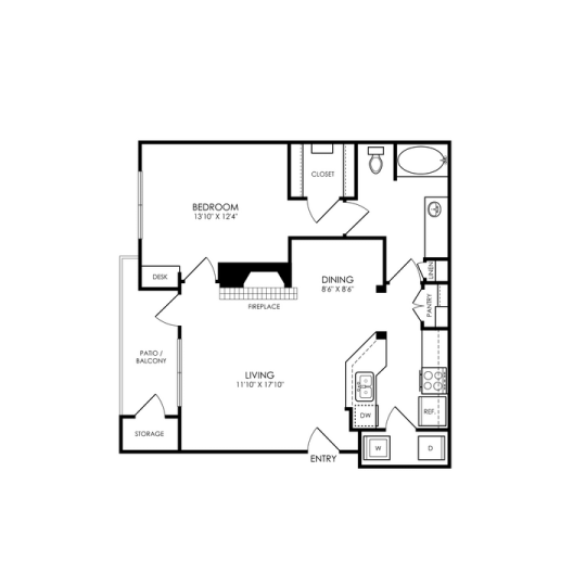 The Montgomery Floor Plan 1 bedroom 1 bath R 1 Bed 1 Bath 857 sqft
