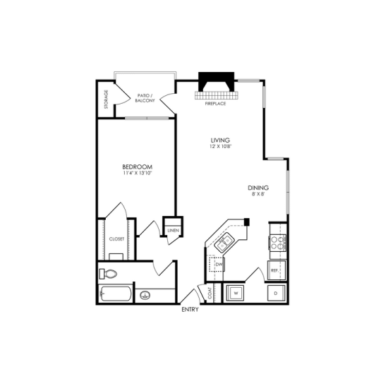 The Montgomery Floor Plan 1 bedroom 1 bath R 1 Bed 1 Bath 759 sqft